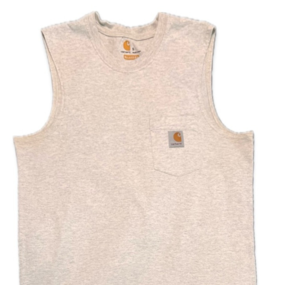 Carhartt Light Gray Sleeveless Tee with Pocket Size Small